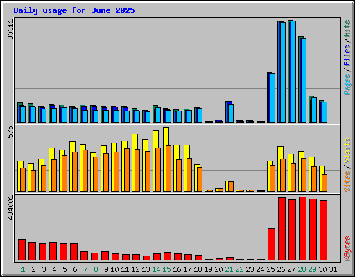 Daily usage for June 2025