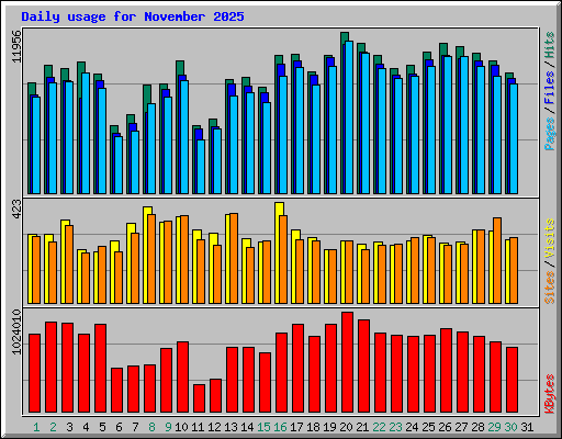 Daily usage for November 2025