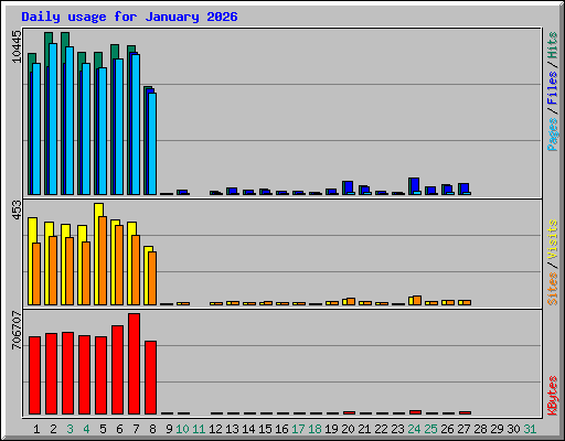 Daily usage for January 2026