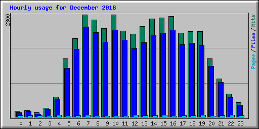 Hourly usage for December 2016