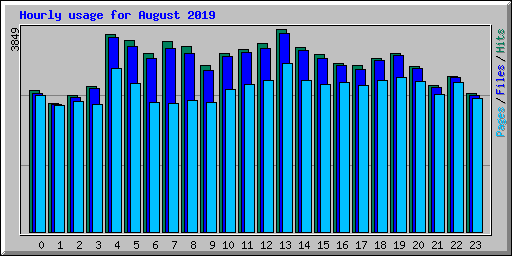 Hourly usage for August 2019