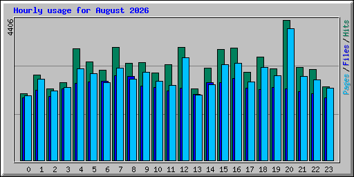 Hourly usage for August 2026